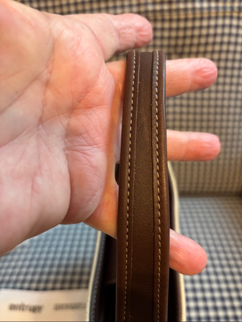 Coach Beige Canvas Top-Handle mini Bag with Brown leather  Trim - Picture 3 of 11